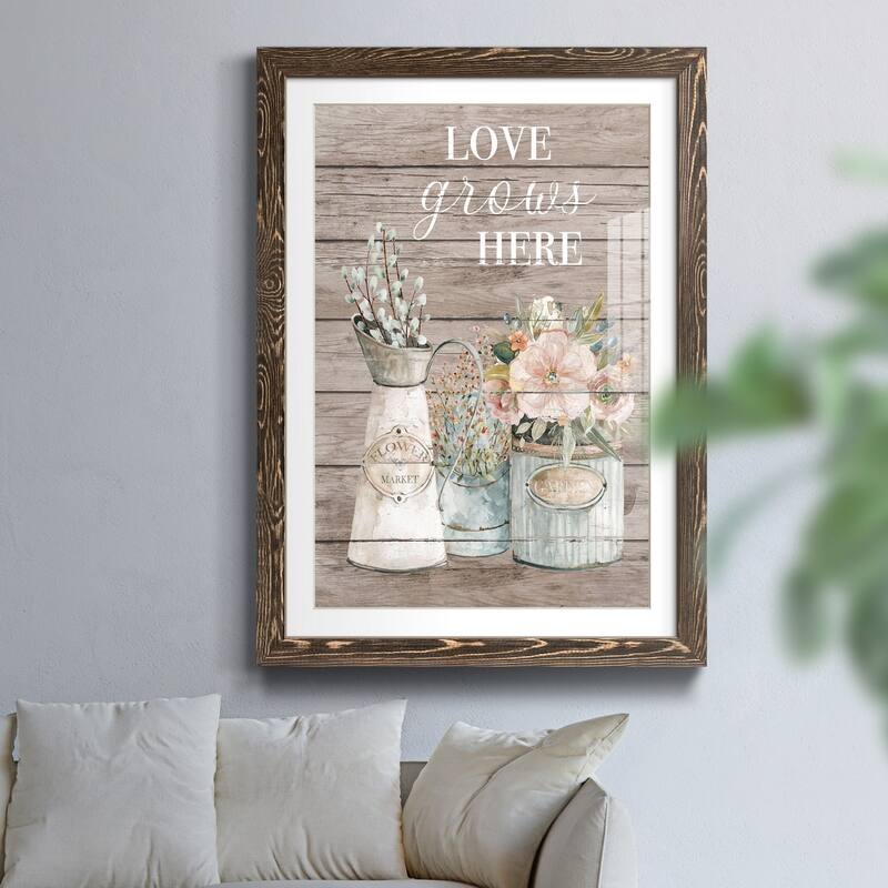 Love Grows Here-Premium Framed Print - Ready to Hang