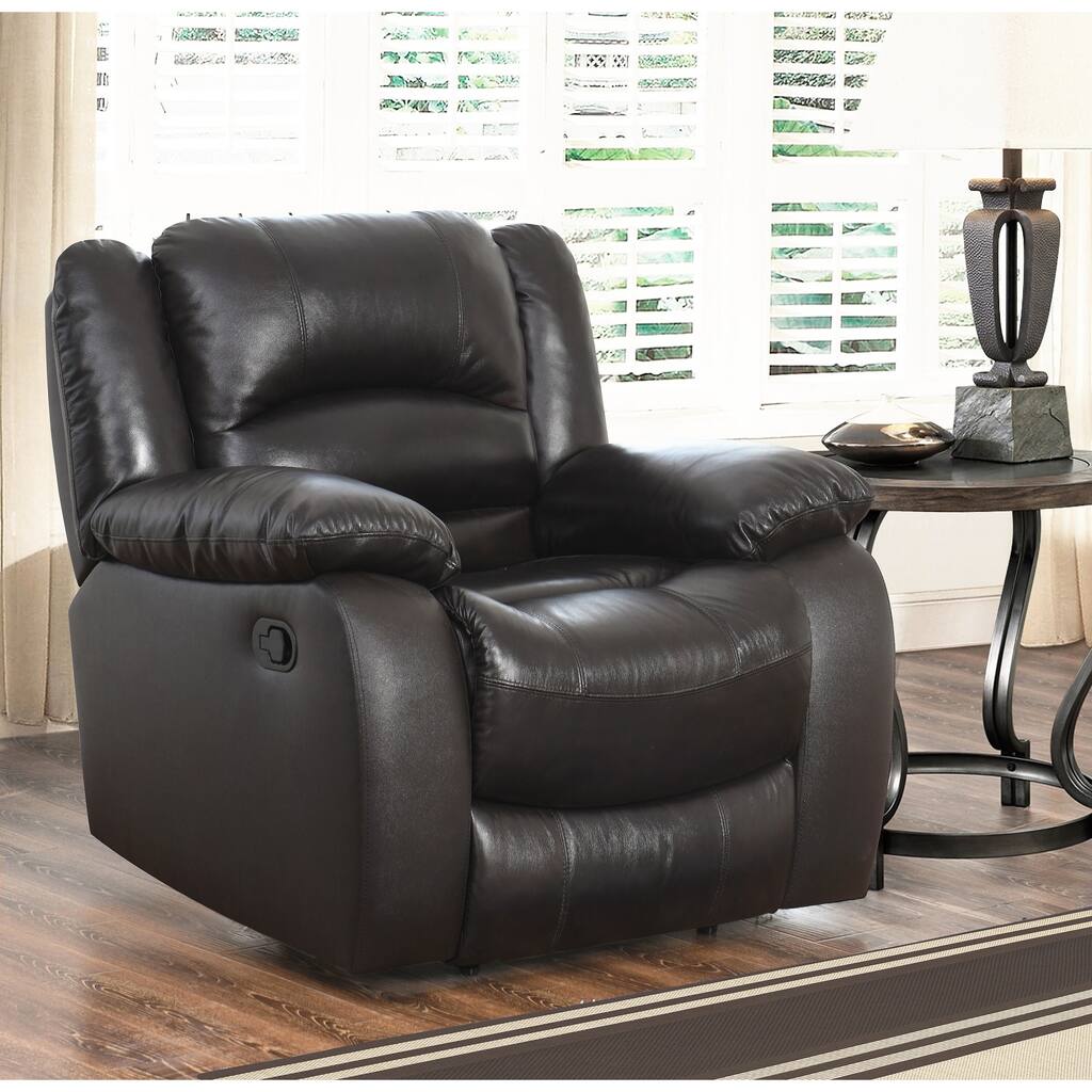 Abbyson Brownstone Top Grain Leather Reclining Armchair
