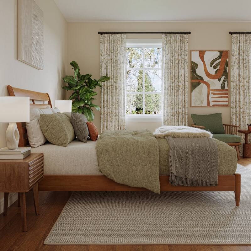 Solid Wood Low Profile Platform Bed - Modern Minimalist Design - Twin Twin XL Full Queen King