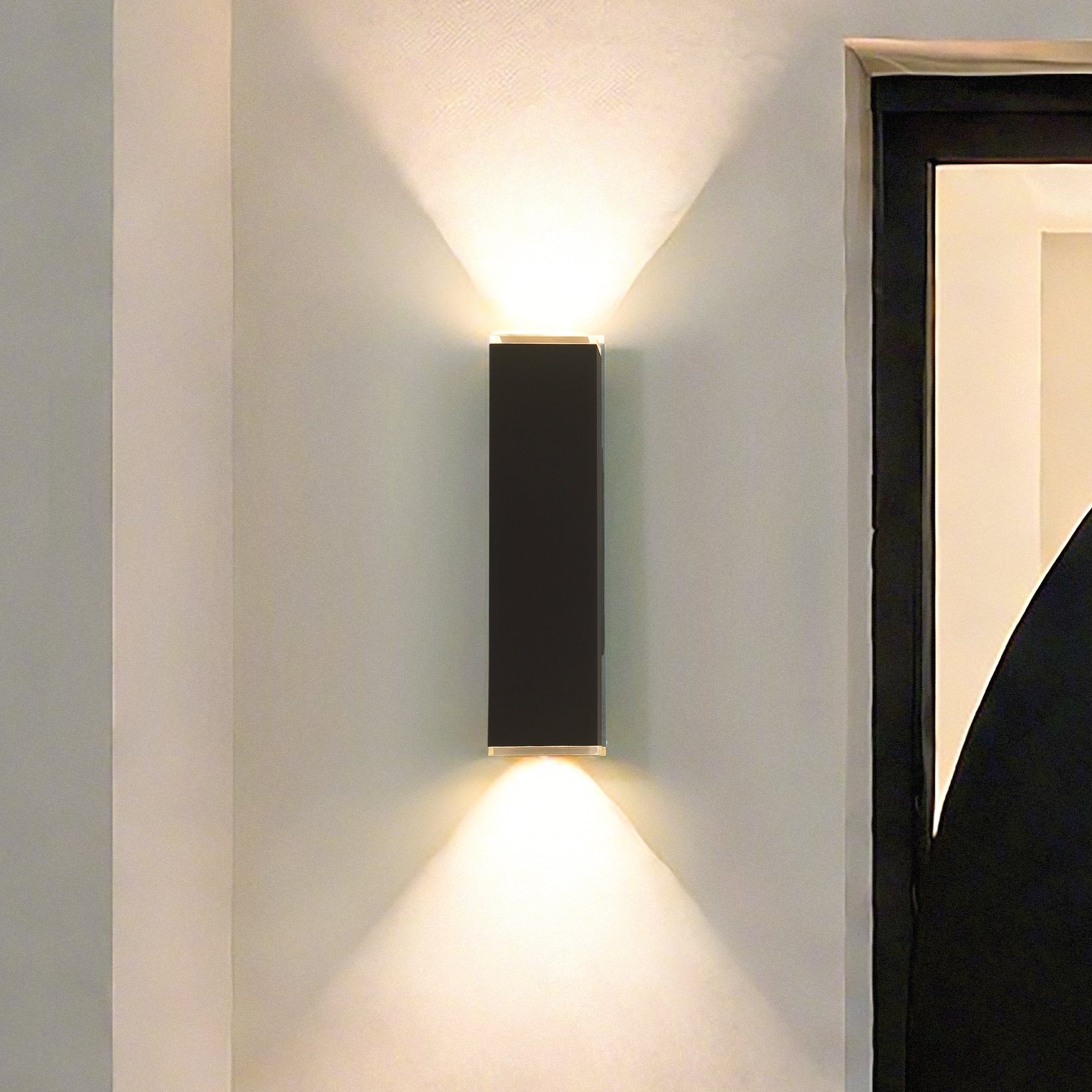 Thesis Jasper 20-inch 2-light Textured Black LED Exterior Wall Sconce