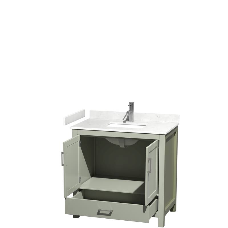 Sheffield Single Bathroom Vanity Set, Cultured Top, No Mirror