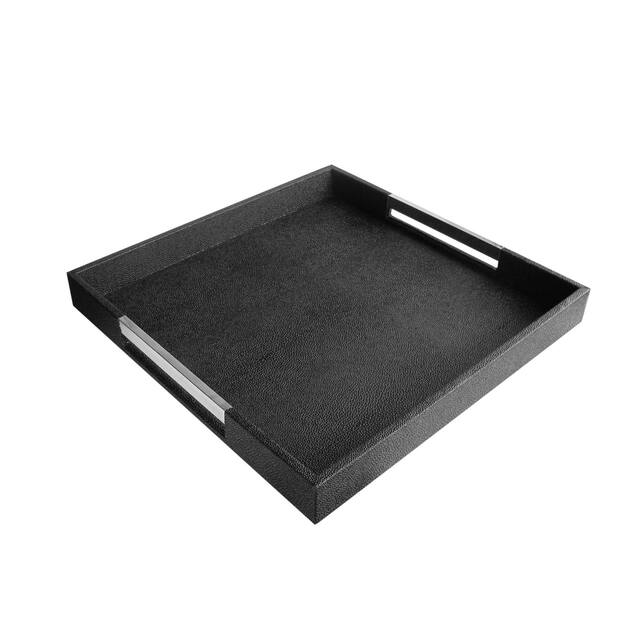 Accents by Jay Square Tray - Black and silver
