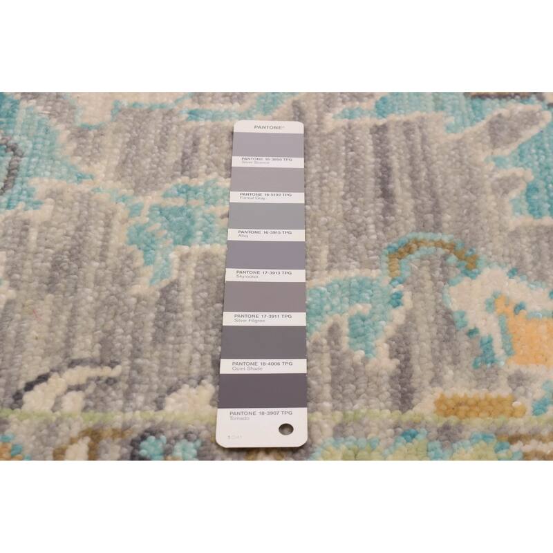 ECARPETGALLERY Hand-knotted Modern Oushak Grey Wool Rug - 10' x 14' 4"