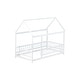 preview thumbnail 11 of 127, Wood Toddler House Bed with Roof Frame and Safety Guardrails Montessori Floor Bed without Slats No Door Houseshaped Platform Bed