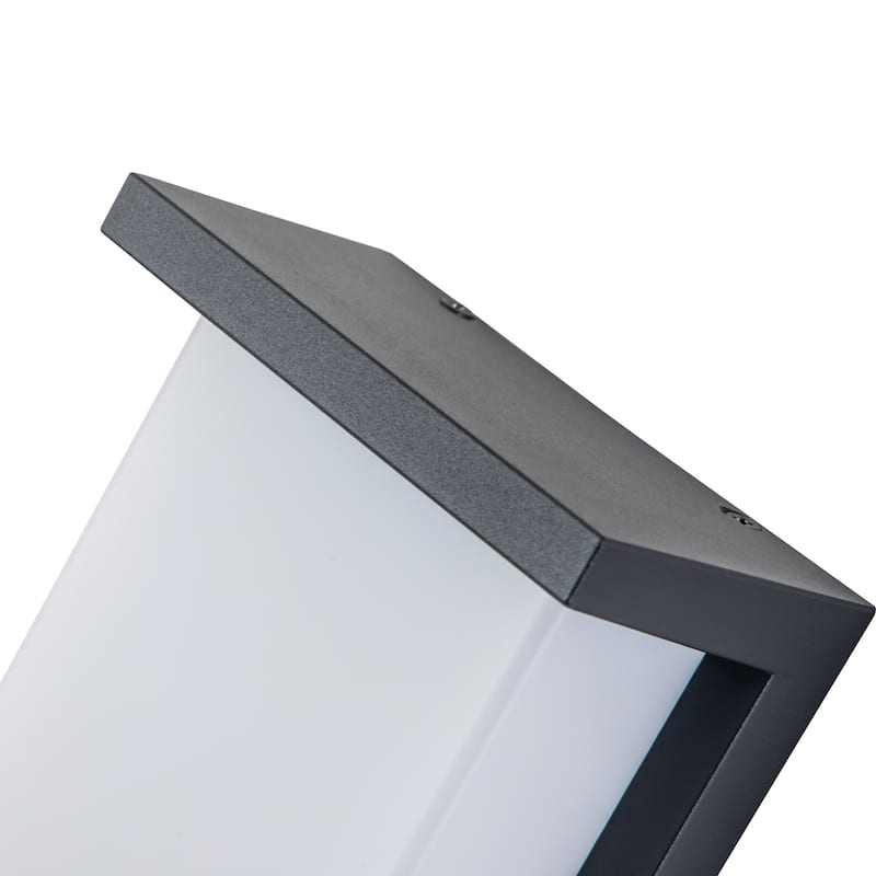 Architectural Grey LED Outdoor Wall Light with Acrylic Shade
