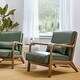 preview thumbnail 5 of 33, Glitzhome Set of 2 30-Inch Mid-Century Modern PU Leather Accent Armchairs with Rubberwood Frame