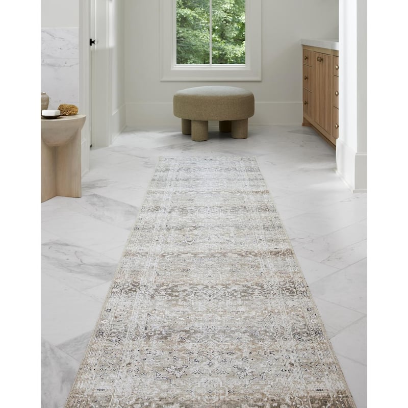 Livabliss Rainier Updated Traditional Medallion Washable Area Rug