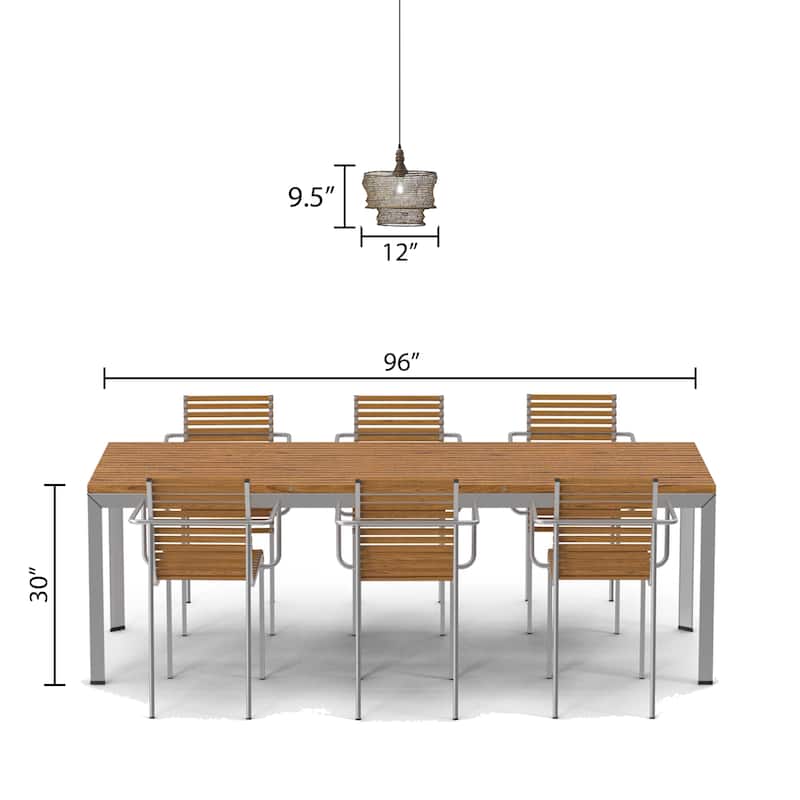 Cierra River of Goods Bronze Metal and Wood 12-Inch Pendant Light with Adjustable Hanging Cord - 12" x 12" x 11.5/70.5"