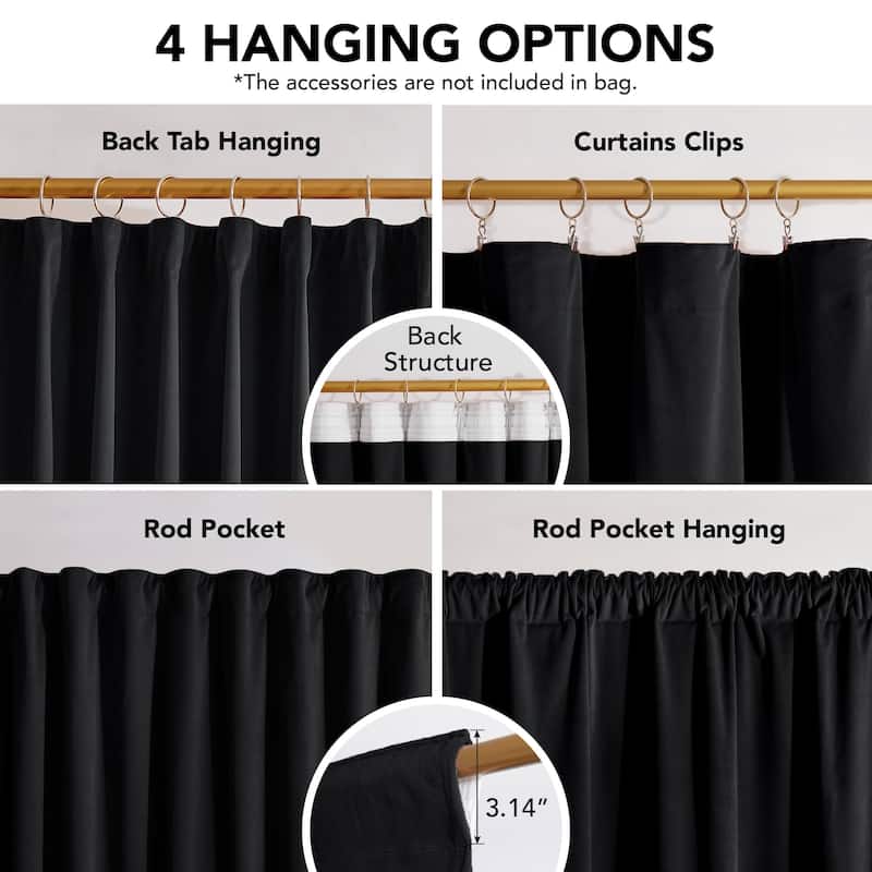 Deconovo Velvet Room Darkening Curtain Panel, Thermal Insulated