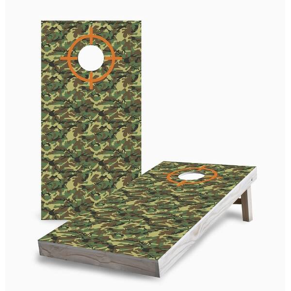 slide 2 of 7, Camouflage with Target Cornhole Game (Choose Wraps or Boards) 2x4 Boards (24" x 48") - Include ALL Accessories