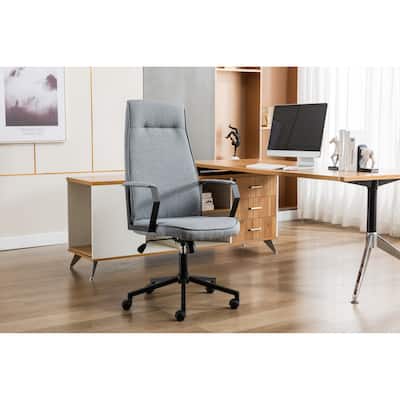 Porthos Home Tara Office Chair with Tilt Mechanism, Linen Upholstery