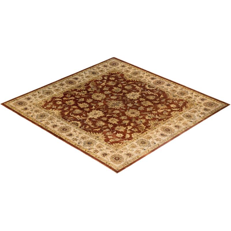 Oushak One-of-a-Kind Handmade Area Rug, Red - 9' 1" x 9' 1"