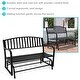 preview thumbnail 7 of 6, Sunnydaze 2-Person Black Steel Metal Outdoor Patio Garden Glider Bench - 50"
