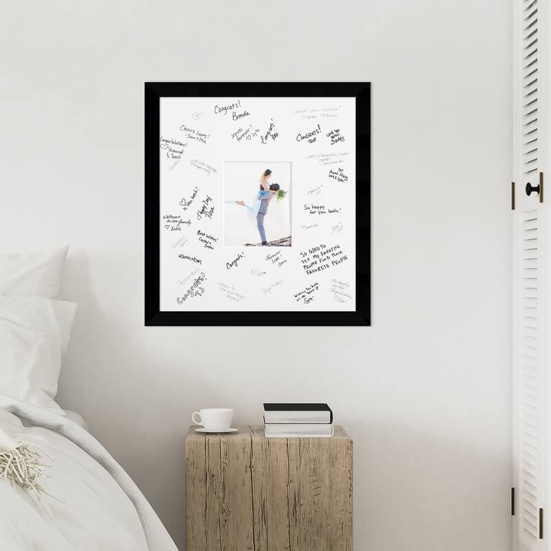 Museum Signature Mat Picture Frame - Autograph Photo Frame Guest Book Alternative for Weddings, Graduations, or Retirement