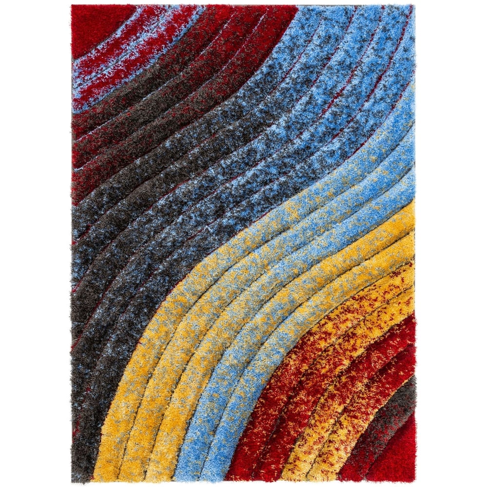 Well Woven San Francisco Mojave Geometric Shag Area Rug