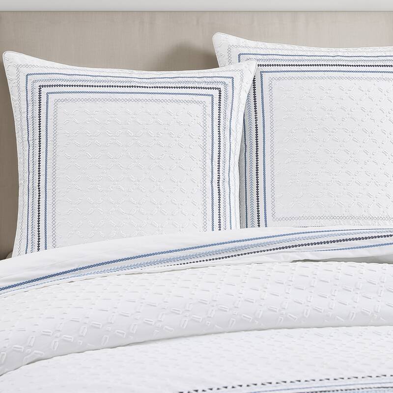 J. Queen New York Bayside Euro Sham - Blue - Euro Square