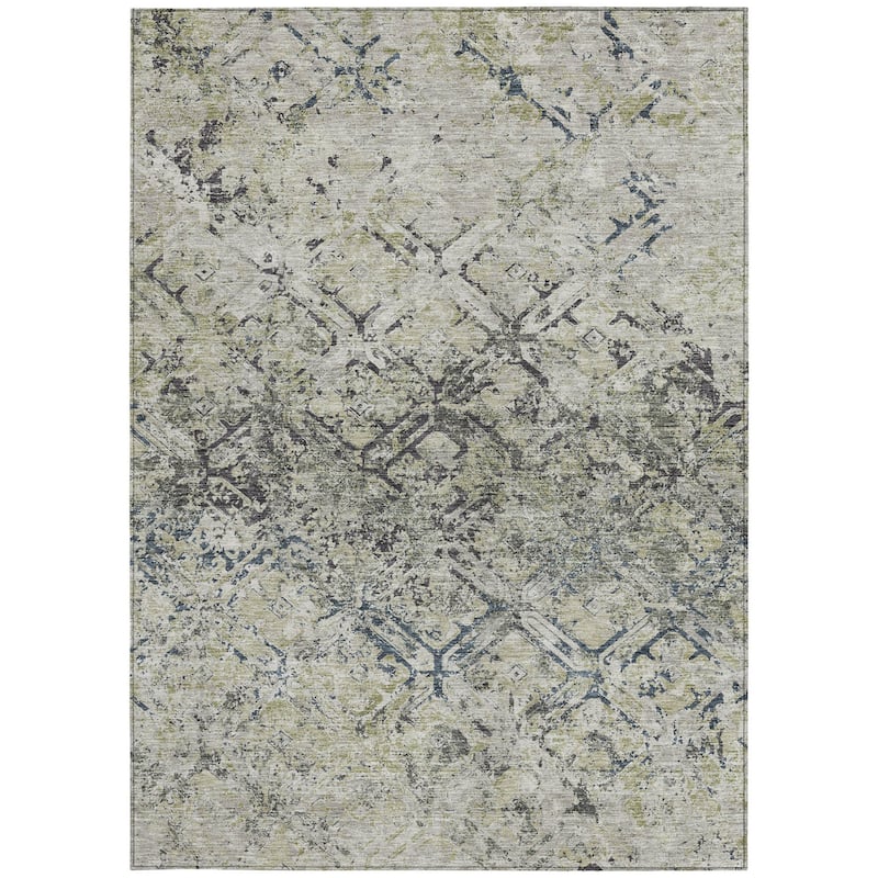 HomeRoots Geometric Transitional Rectangle Outdoor Rug