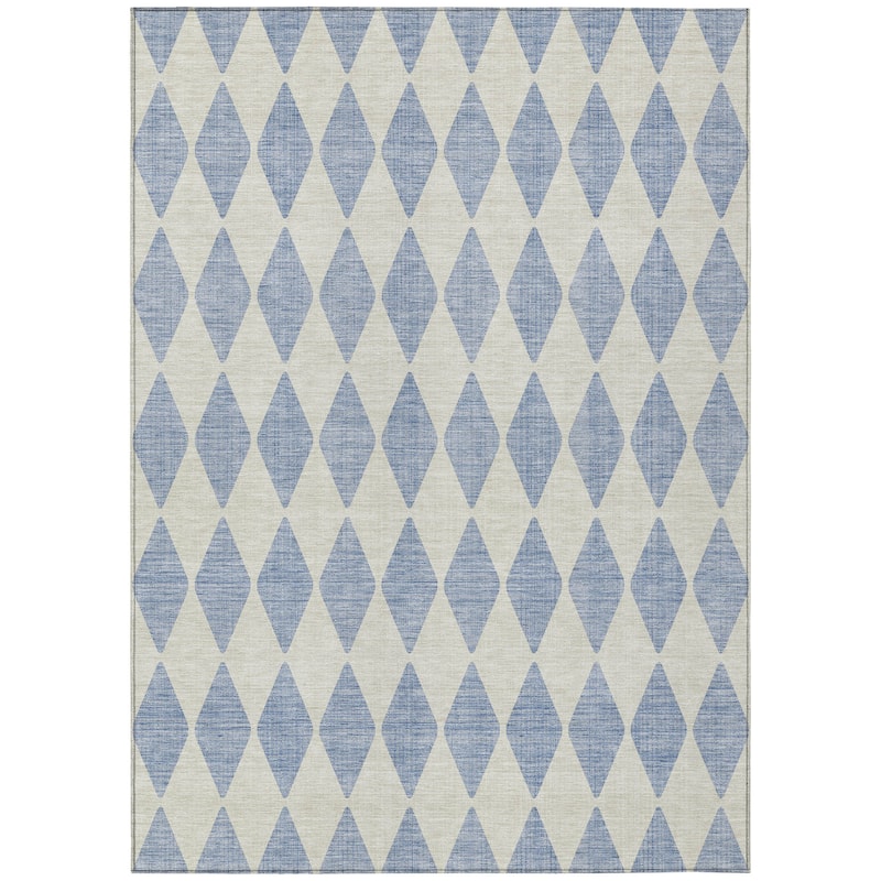 Machine Washable Indoor/ Outdoor Chantille Diamonds Rug