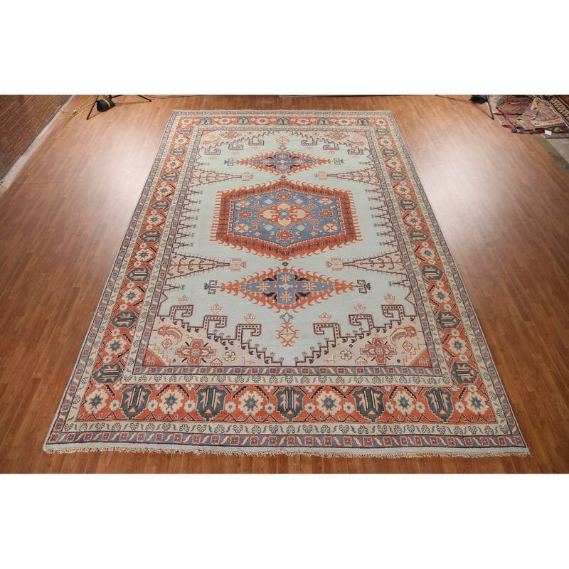 Geometric Viss Large Oriental Rug Hand-Knotted Wool Carpet - 11'6"x 17'9"