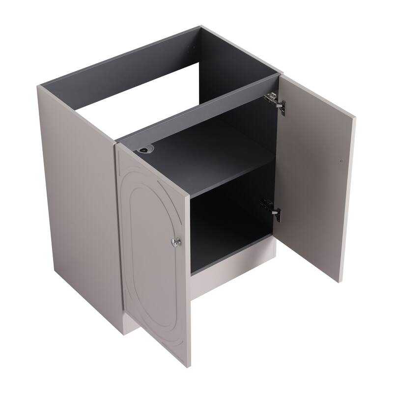 Modern 30 Inch Freestanding Bathroom Vanity Base without Sink, Storage Cabinet with Soft-Close Doors and Adjustable Shelves