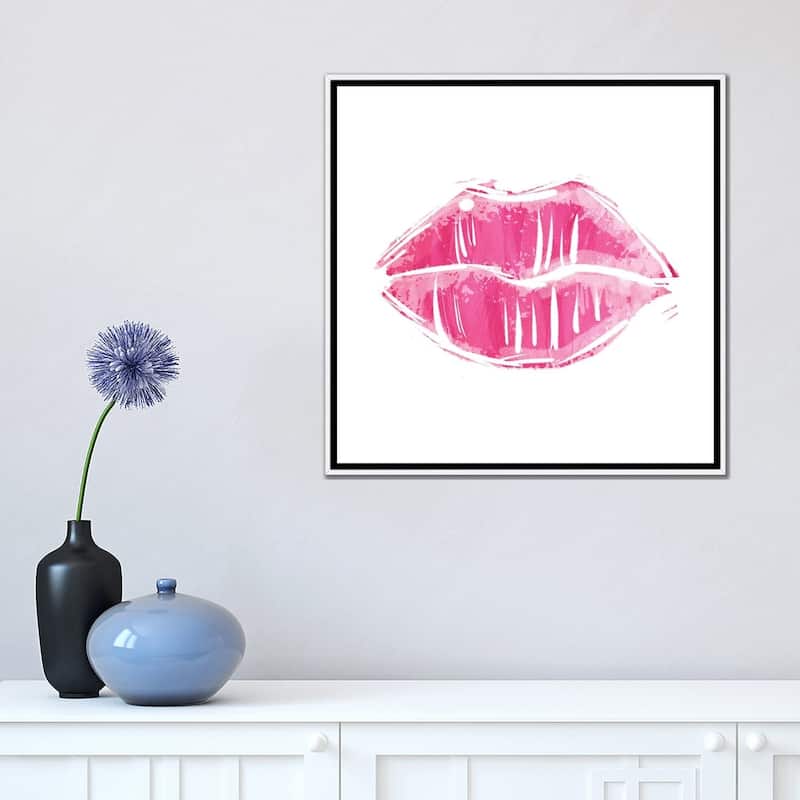 iCanvas "Pink Lips" by Milli Villa Framed