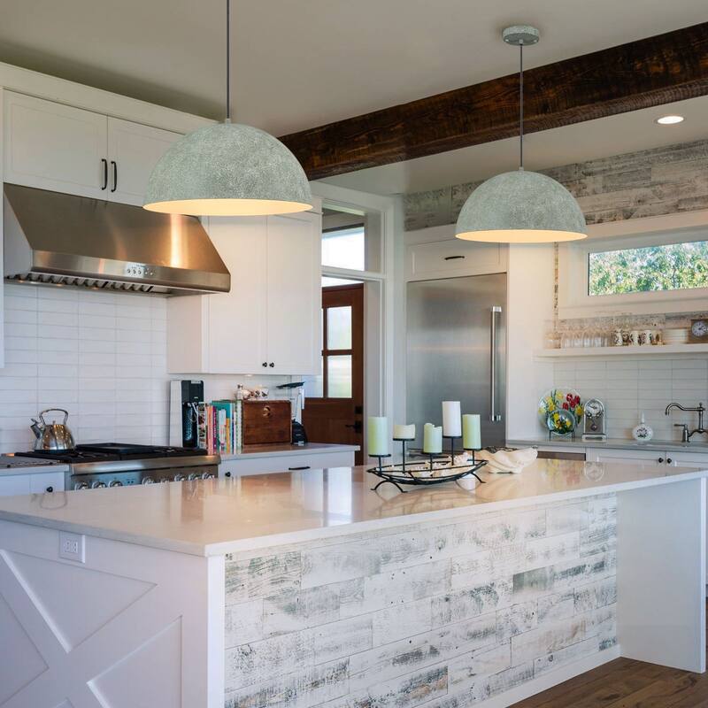 Industrial Modern Indian Gray Dome Pendant Light Kitchen Island - White - W15.75"