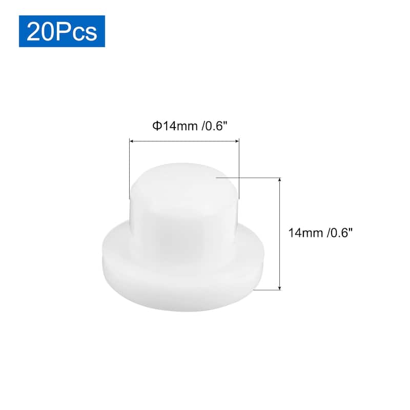 20PCS Silicone Plugs, Salt Shakers Solid Sealing Stopper, White - 14mm