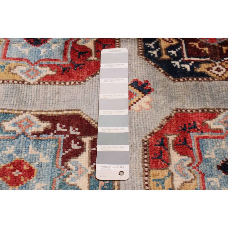 ECARPETGALLERY Hand-knotted Uzbek Ghazni Grey Wool Rug - 4'0 x 6'0