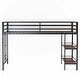 preview thumbnail 9 of 16, twin loft bunk black with Cinnamon wood shelf