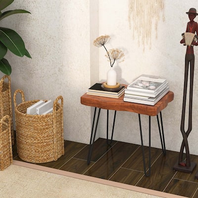 Rectangular End Table Accent Side Reclaimed Indonesia Teak Wood Plant Stand