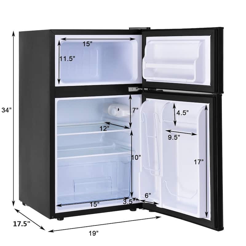 Costway Refrigerator Small Freezer Cooler Fridge Compact 3.2 cu ft.