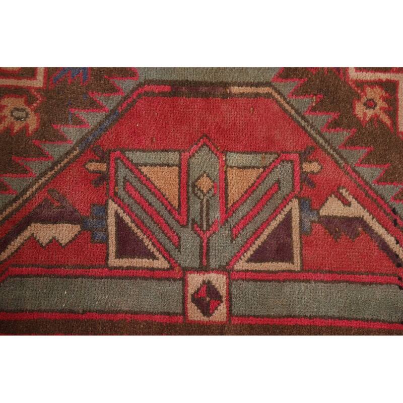 Meshkin Persian Vintage Area Rug Handmade Wool Carpet - 4'8" x 10'6"