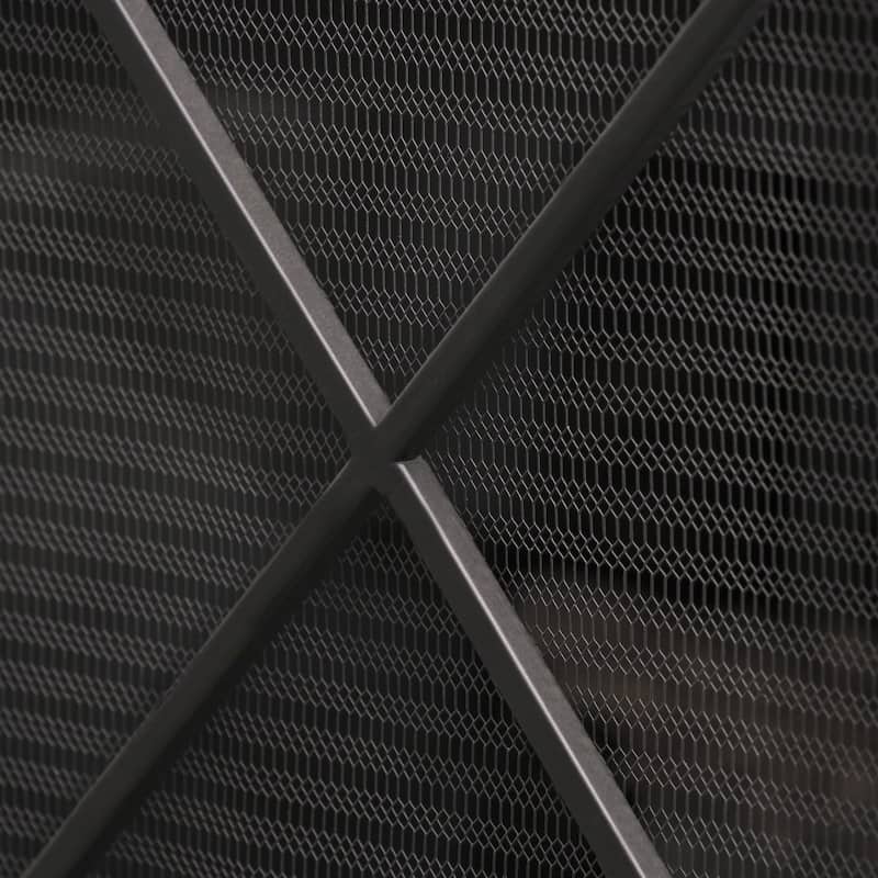 Roomfitters Modern Geometric Fireplace Screen, Single-Panel Design with Stylish Circle Patterns and Durable Mesh