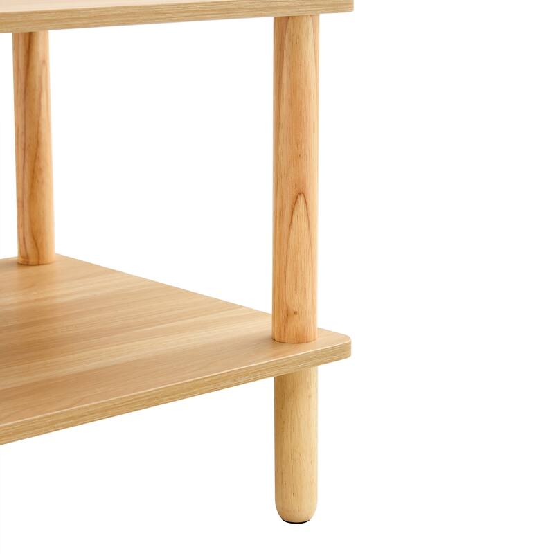 Living Room Rectangular 2-Tier Coffee Table - Burly Wood