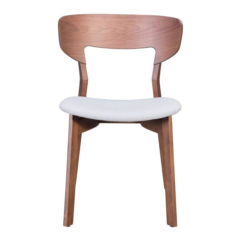 Russell Dining Chair (Set of 2) Walnut & Light Gray - Product (in) : 20.1" W x 22" D x 30.7" H