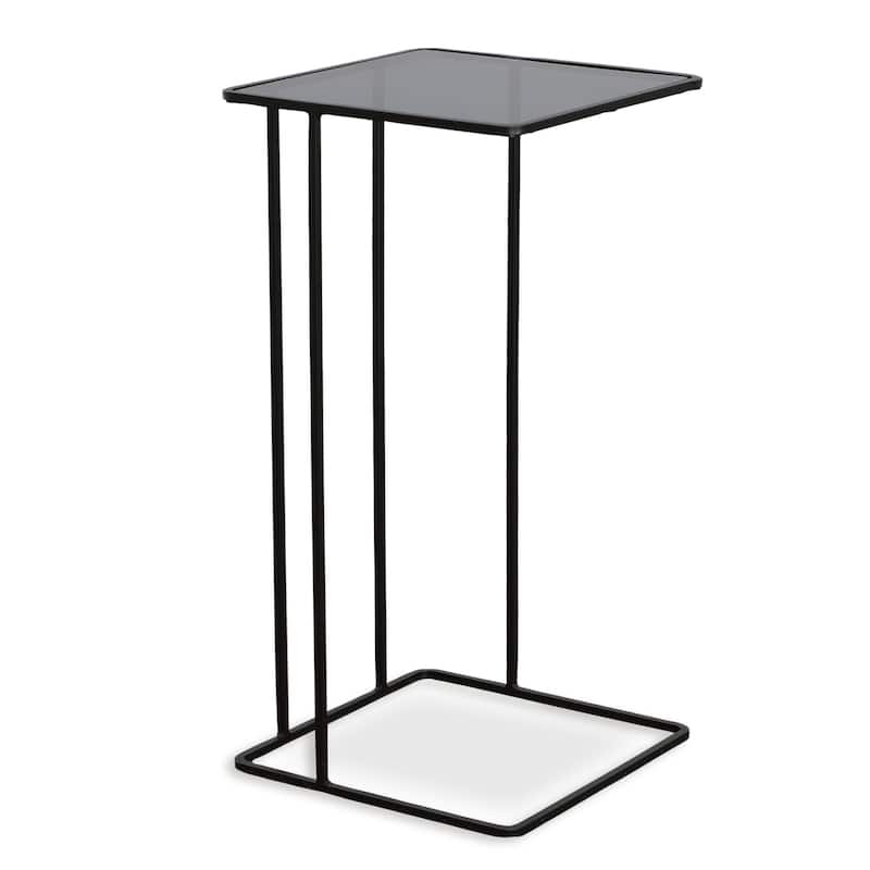 Uttermost 22916 Cadmus 12" Wide Glass Top and Iron Accent Table