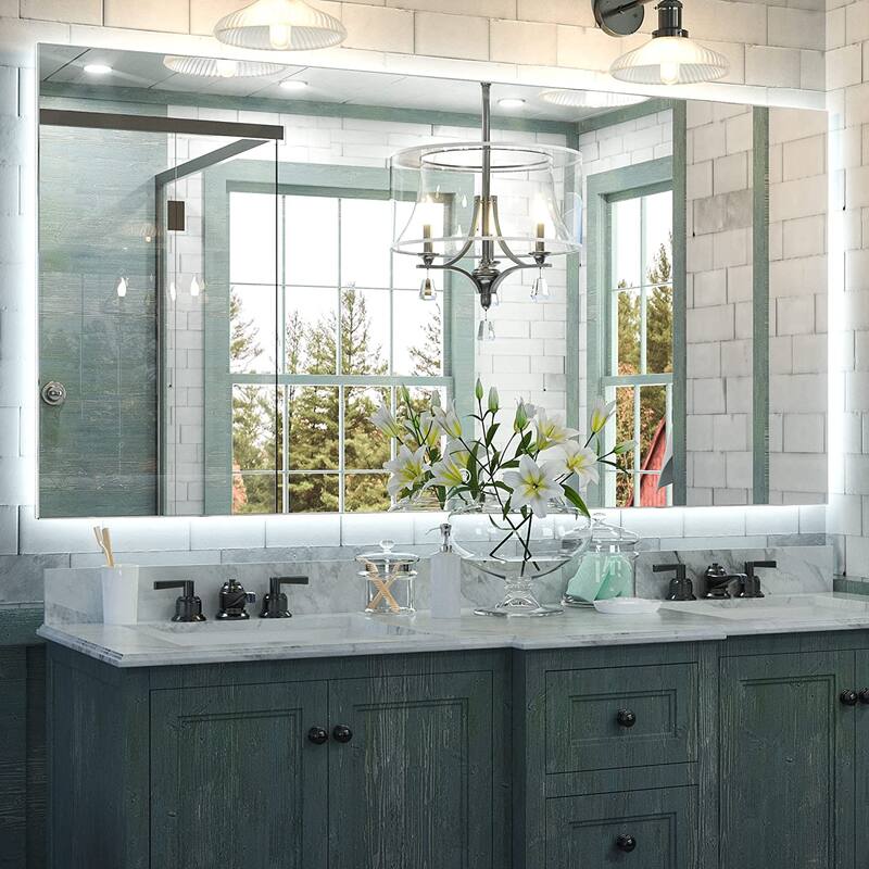 KEONJINN 3 Color LED Backlit Bathroom Vanity Wall Mirror, Anti-Fog, Dimmable