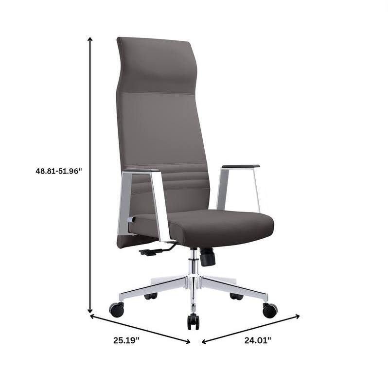 Aleen Ergonomic Leather Office Chair with High Back, 360° Swivel, Adjustable Height, Tilt Mechanism & Iron Frame