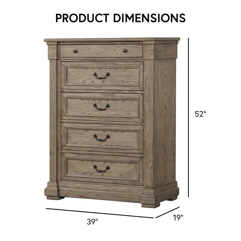 Furniture of America Wacine 6-Piece Weathered Grey Solid Wood Panel Bedroom Set