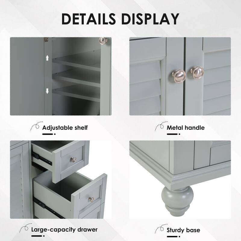 36" Bathroom Vanity With Top Ceramic Art Sink and Artificial Stone Slab, 2-Soft Close Door, Wall-Mounted Mounting Design