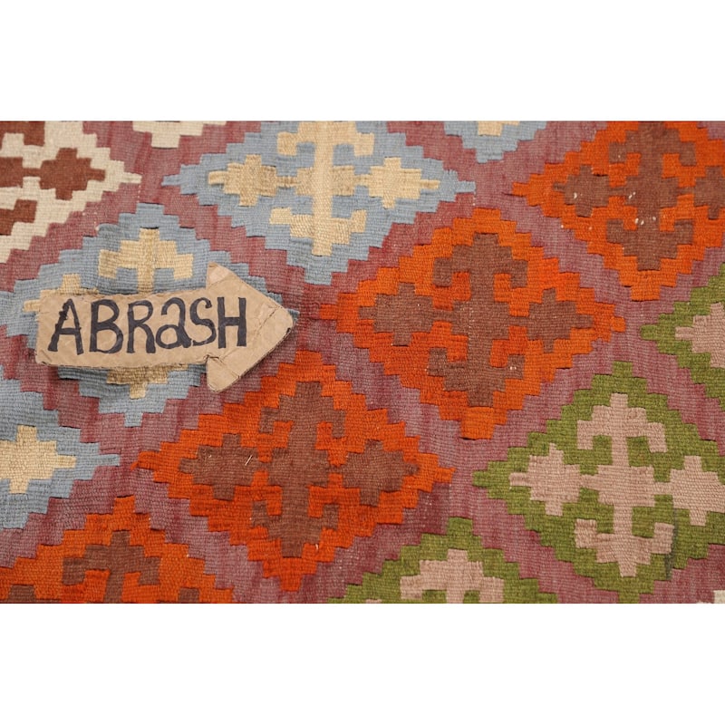 Reversible Kilim Qashqai Vegetable Dye Persian Vintage Wool Carpet - 5'0"x 9'0"