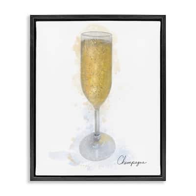 Stupell Champagne Glass Shimmer Framed Floater Canvas Wall Art Design By Matthew Piotrowicz