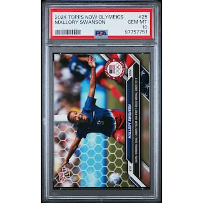 Mallory Swanson 2024 Topps Now Olympics USA Gold Medal Soccer Card #25 Graded PSA 10 - 8'6" x 11'6"