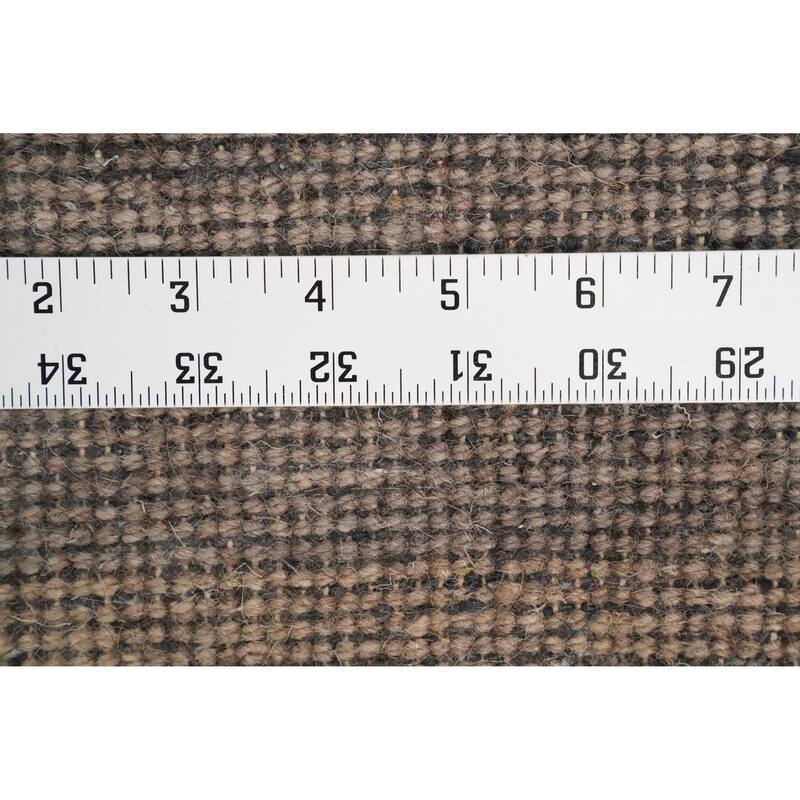 Hand Knotted Oriental 100% Wool Carpet Modern Modern Greys & Charcoal Gabbeh Area Rug - 8' 1'' X 6' 7''