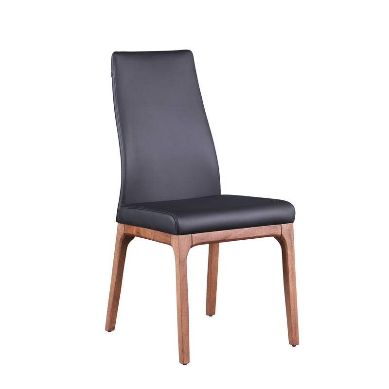 Somette Modern Contour Back Side Chair with Wood Base, Set of 2