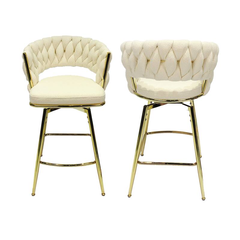 360 Swivel Upholstered Bar Chair Set of 2