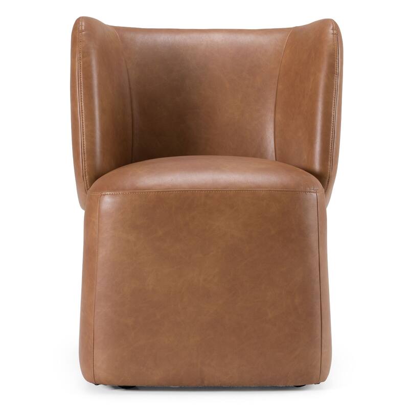 Modrest Standing Modern Brown Vegan Leather Dining Chair