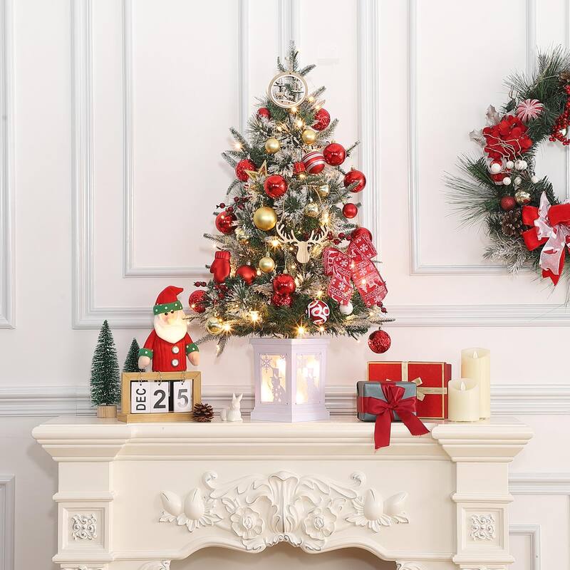 Christmas Tree with 78 Multi-Color Led Lights, 3 Ft Pre-Lit Artificial Christmas Decoration