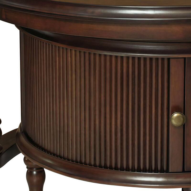 Nesting Coffee Table Set for Living Room, Round Solid Wood Nest Coffee Tables with Storage, Retro Small Accent Center Table