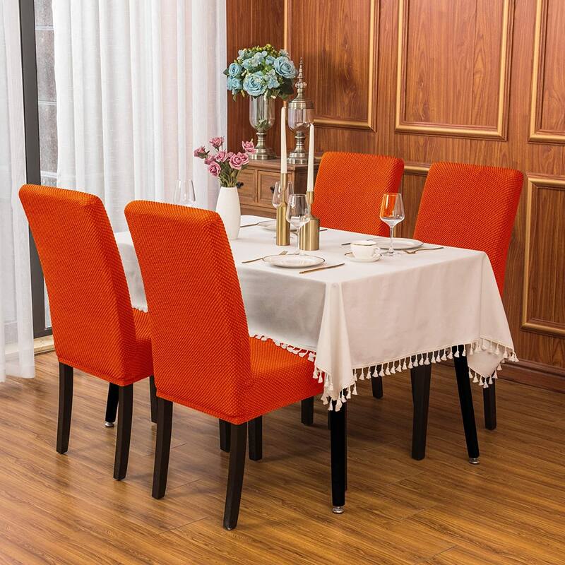 Subrtex 2 PCS Stretch Dining Chair Slipcover Textured Grain Cover